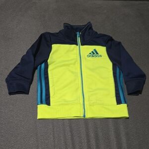 Adidas Youth Neon Yellow and Navy Jacket